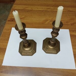 Vintage Brass Candle Stick Set